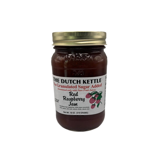 The Dutch Kettle No Sugar Added Red Raspberry Jam